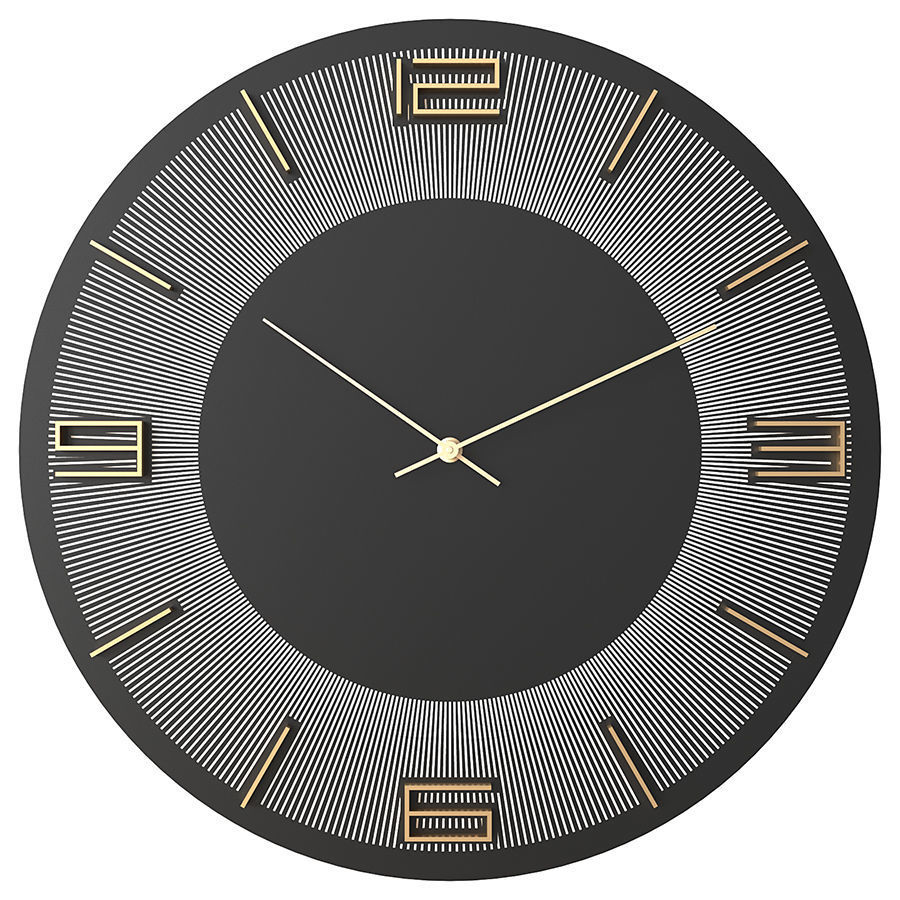 Wall Clock KARE Leonardo BlackGold 3D model CGTrader