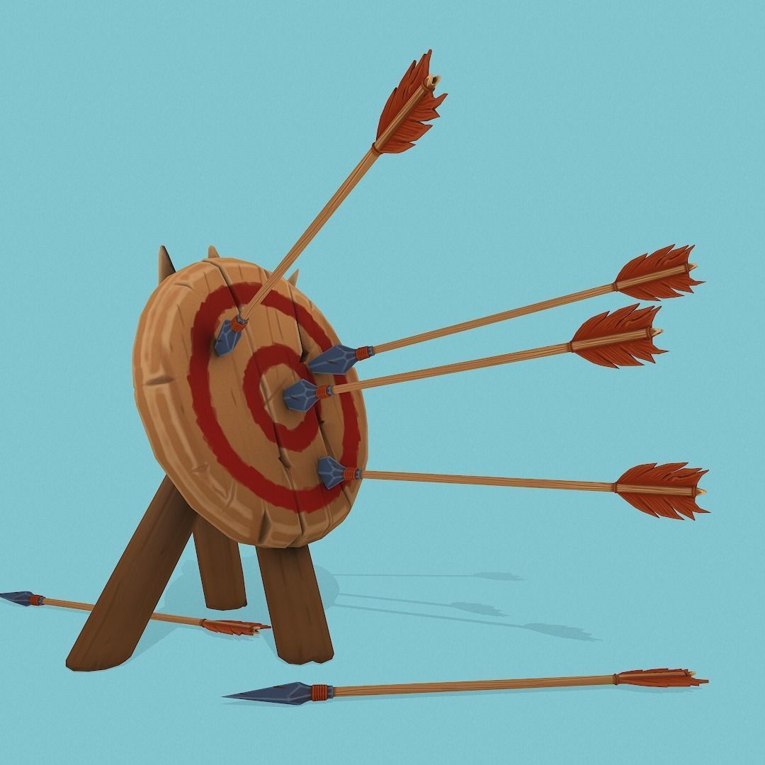 3D model Wooden Target Practice VR / AR / lowpoly FBX BLEND