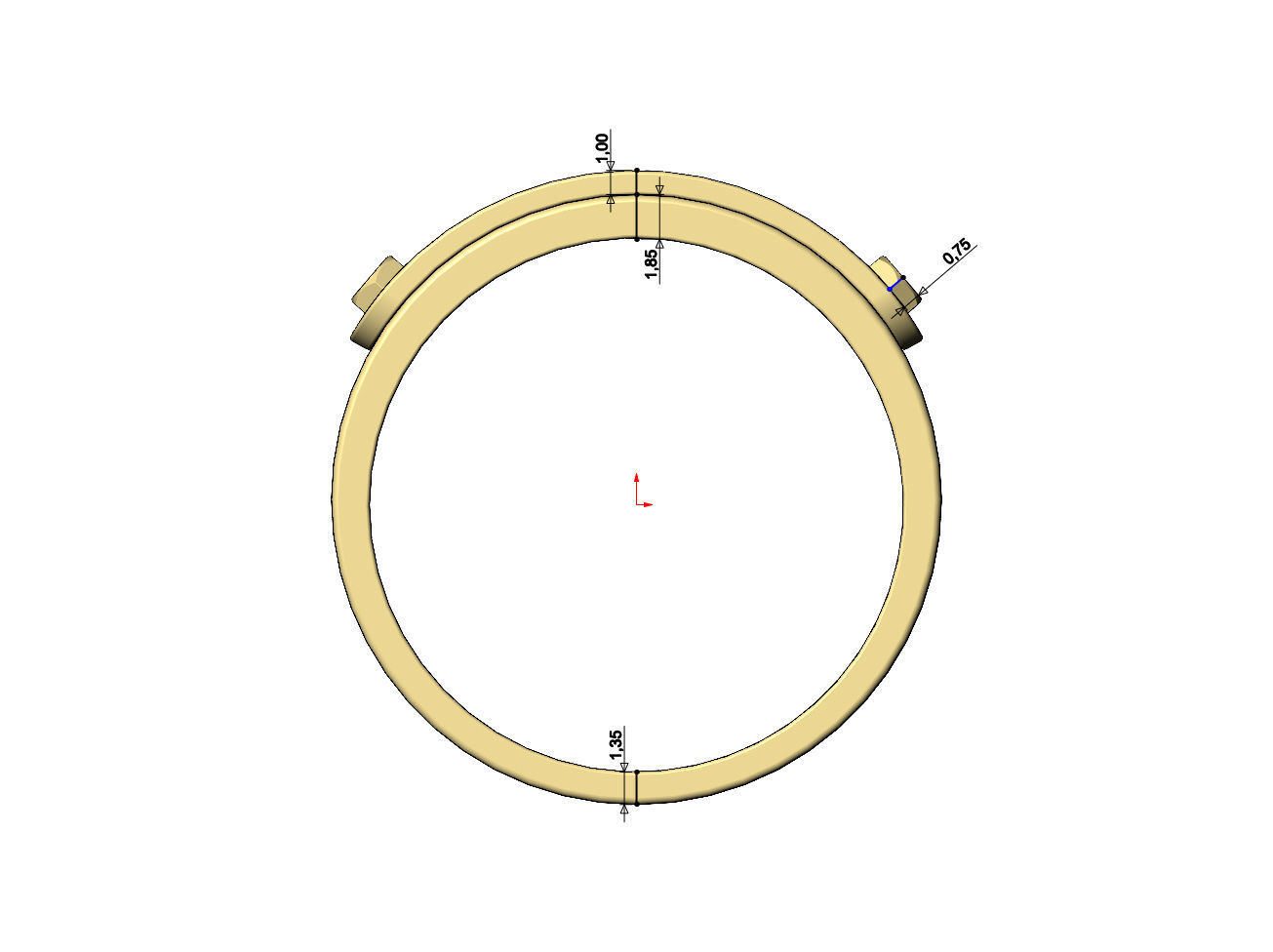Bolted engravable round tag ring US size 5to13 3D model 3D printable ...