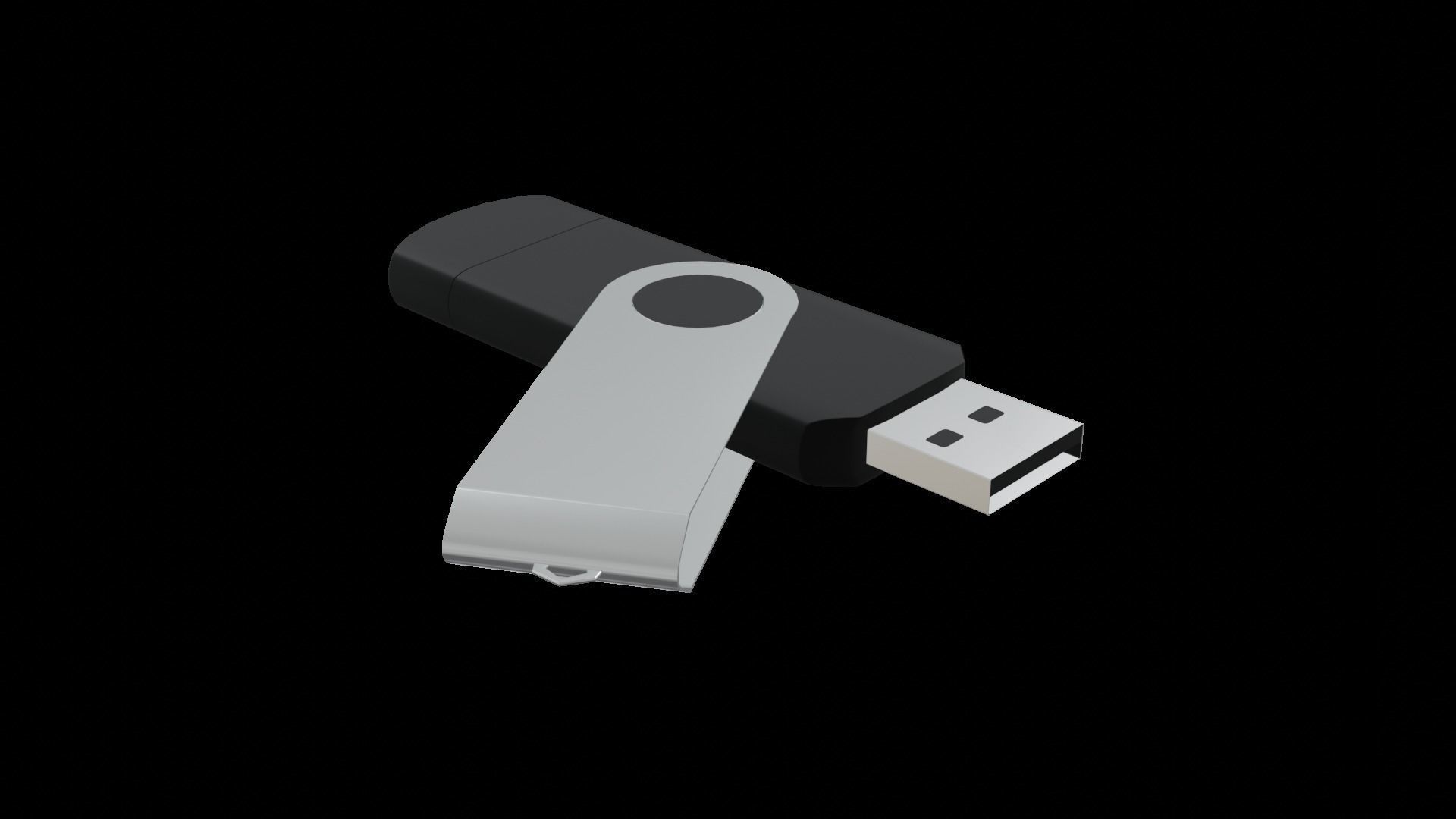 Memory Stick USB Black Metallic free VR / AR / lowpoly 3D model
