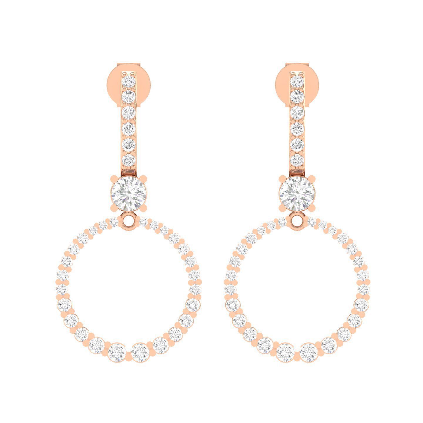 Women Round Earrings 3dm stl render detail