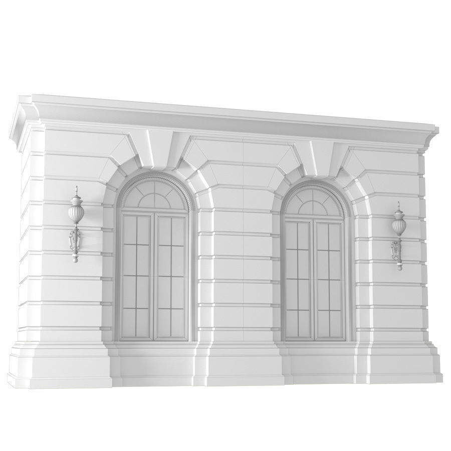 Arched rusticated facade Wall window arch 3D model | CGTrader