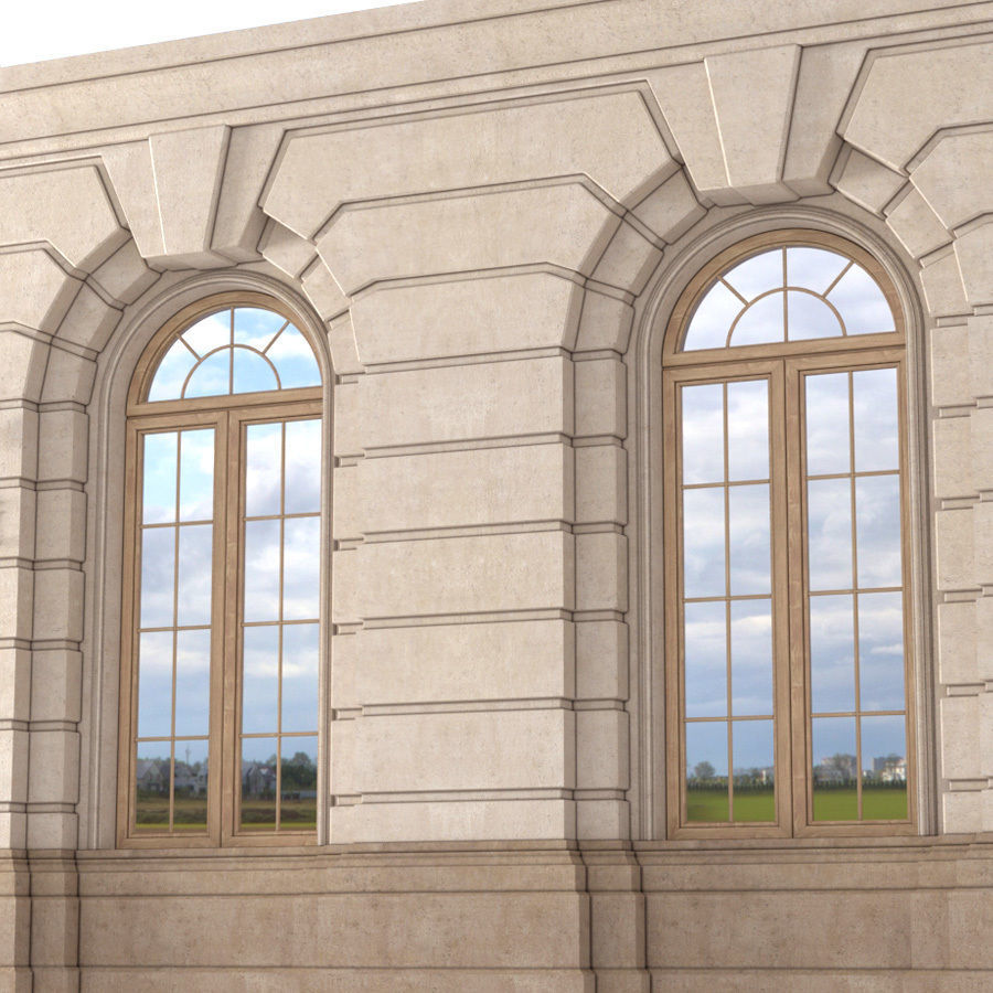 Arched rusticated facade Wall window arch 3D model | CGTrader