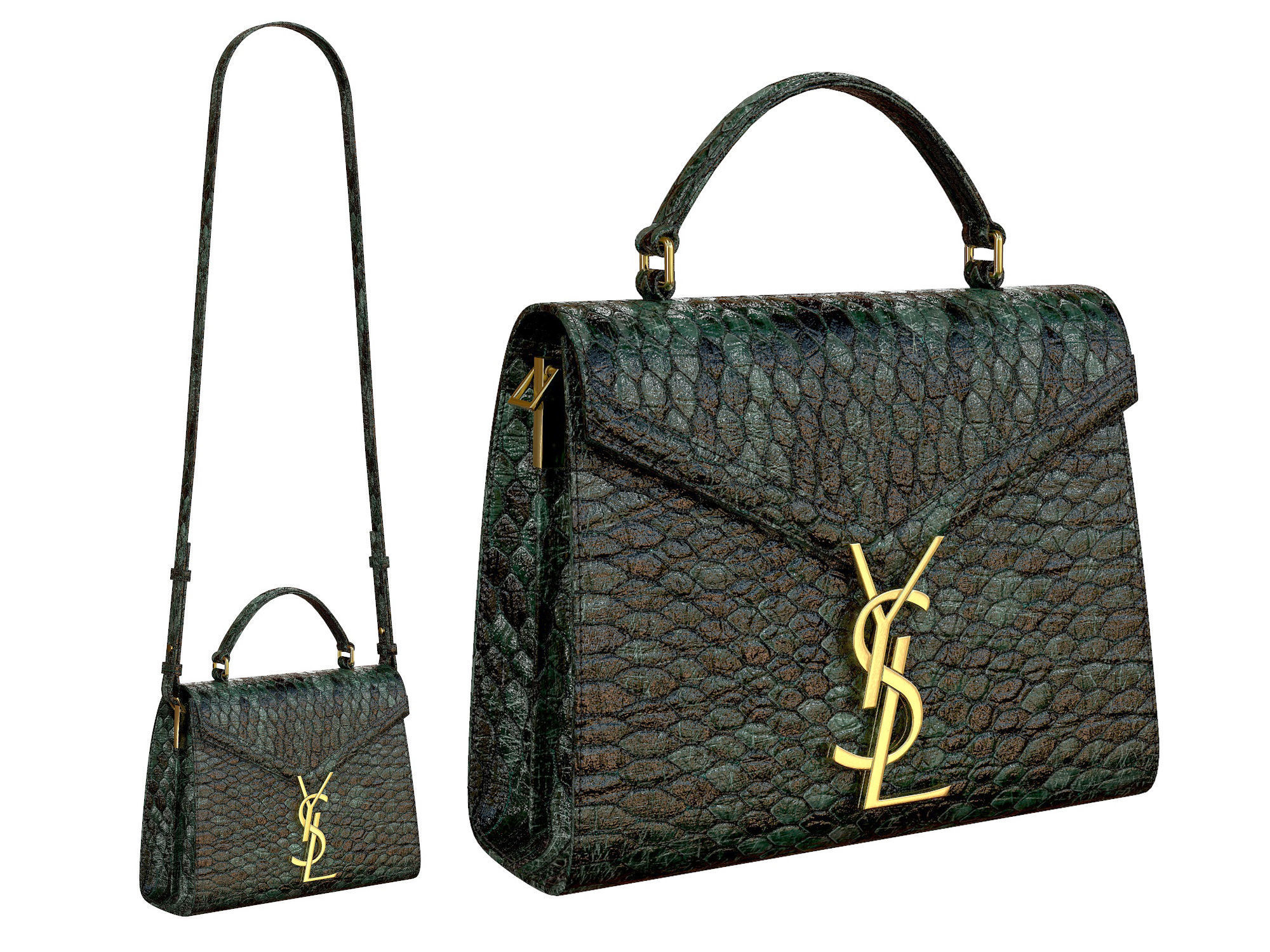 YSL Saint Laurent Cassandra Mini Top Bag Snake