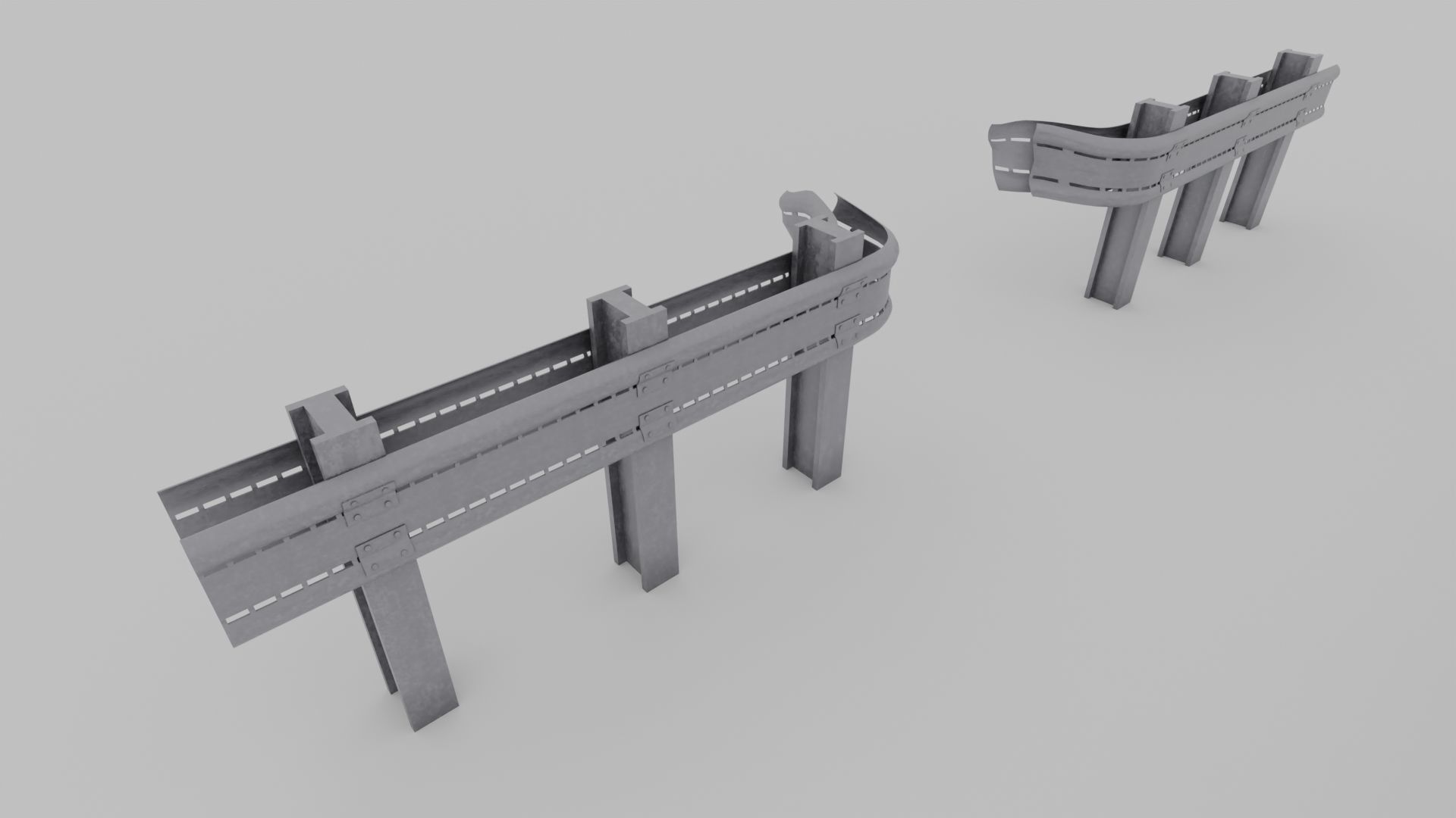 Highway Railing 3D model | CGTrader