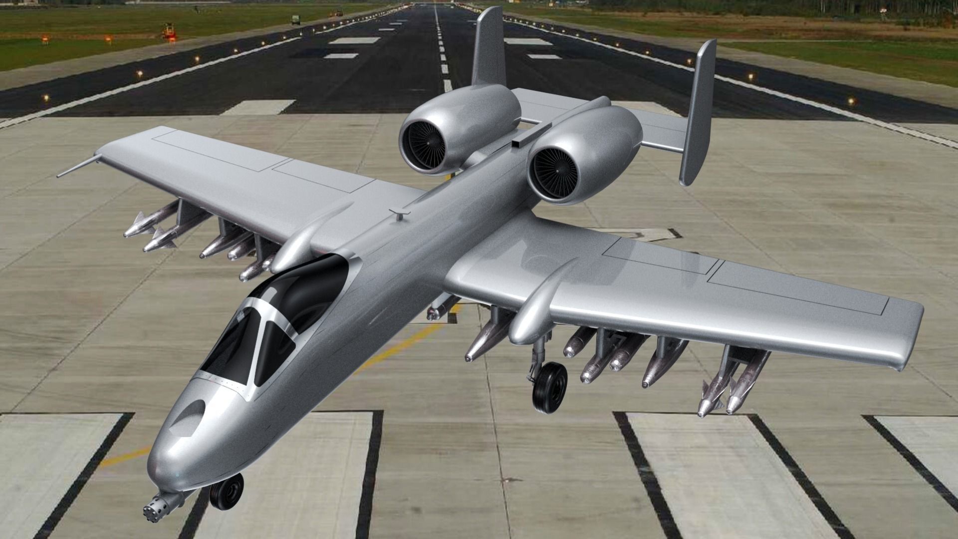 A-10 WARTHOG ANTI TANK BOMBER 3D PRINT READY 3D model 3D printable