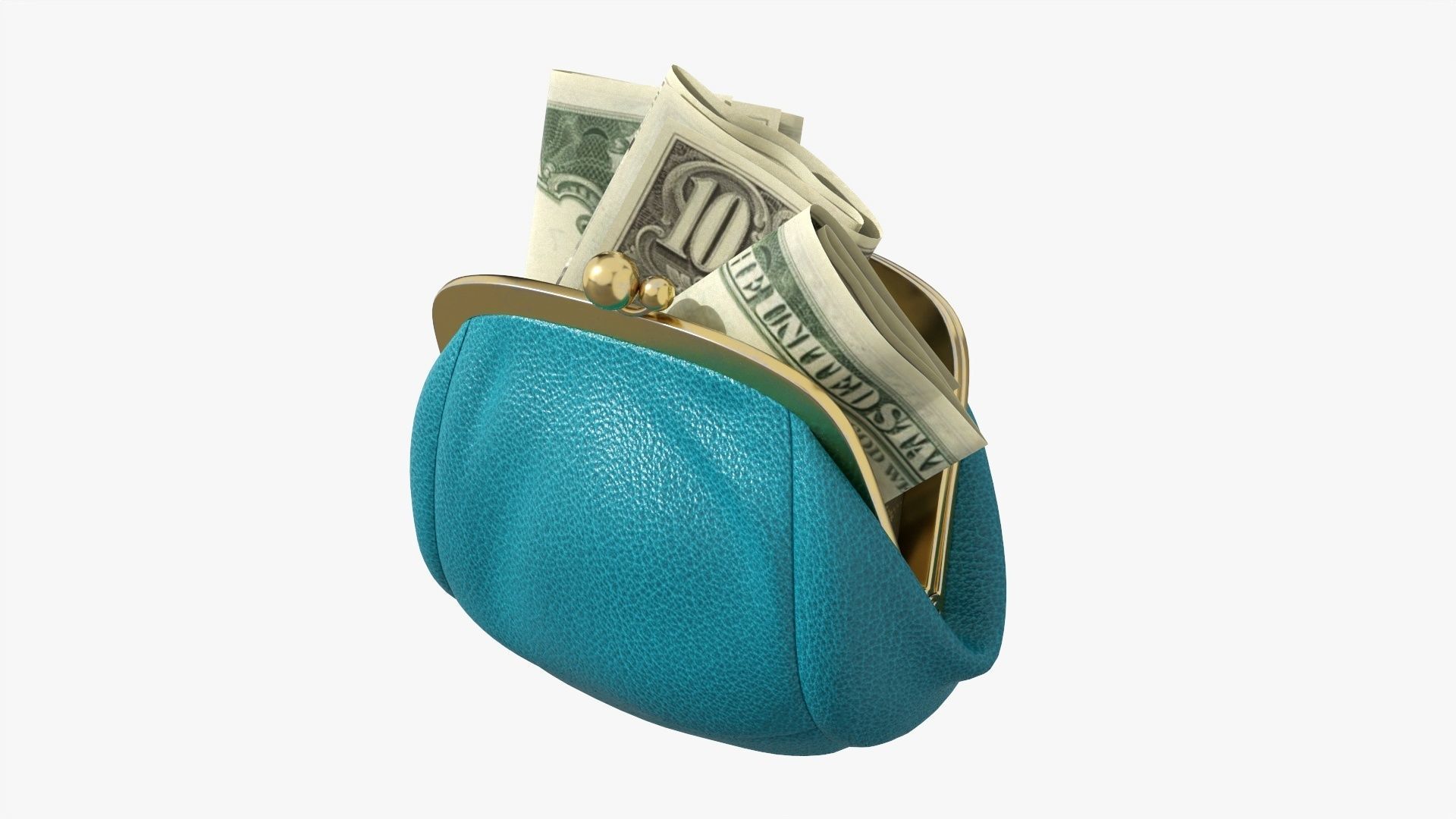 Female purse with banknotes