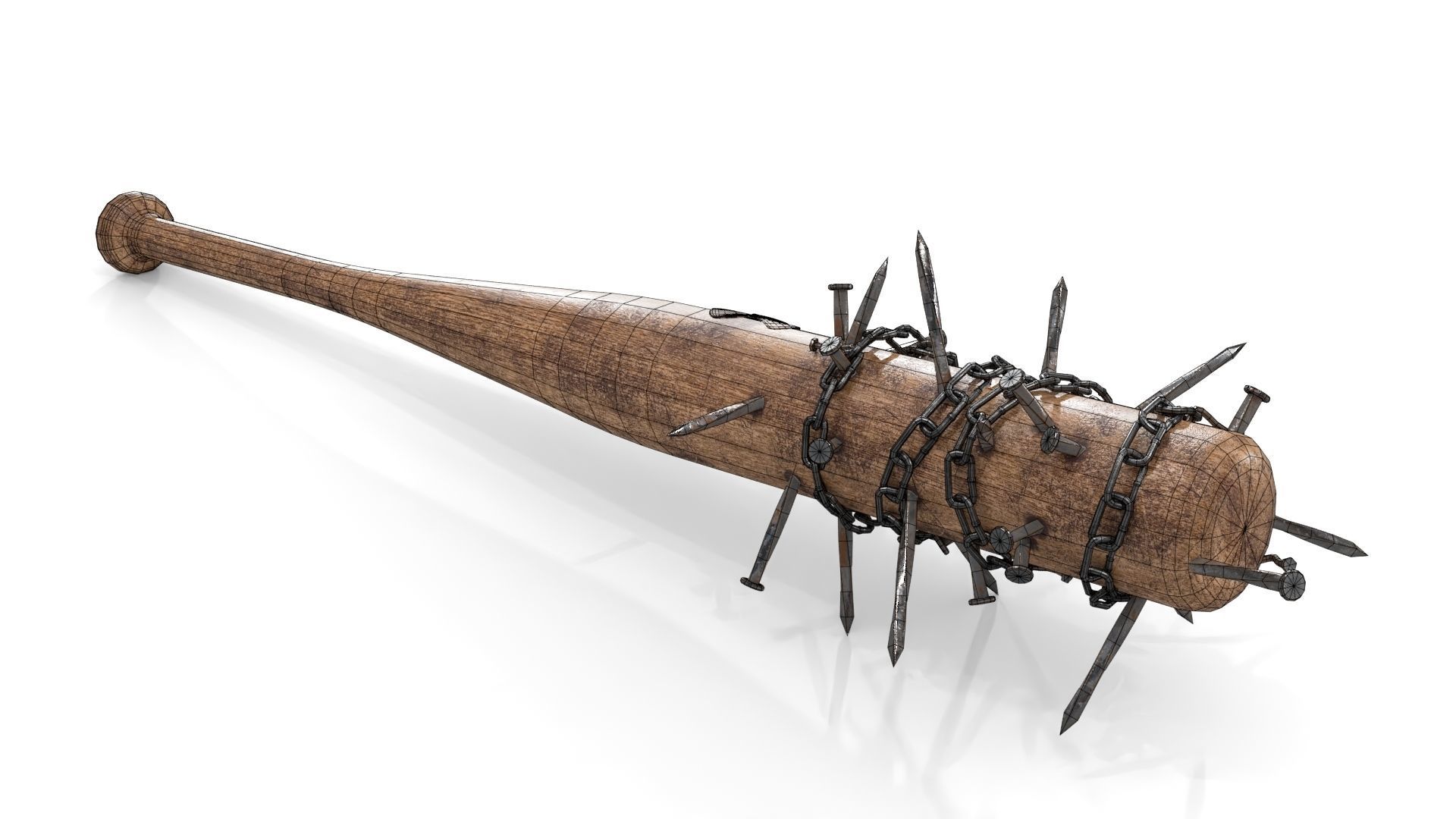 3D model Baseball Bat with Nails VR / AR / lowpoly CGTrader