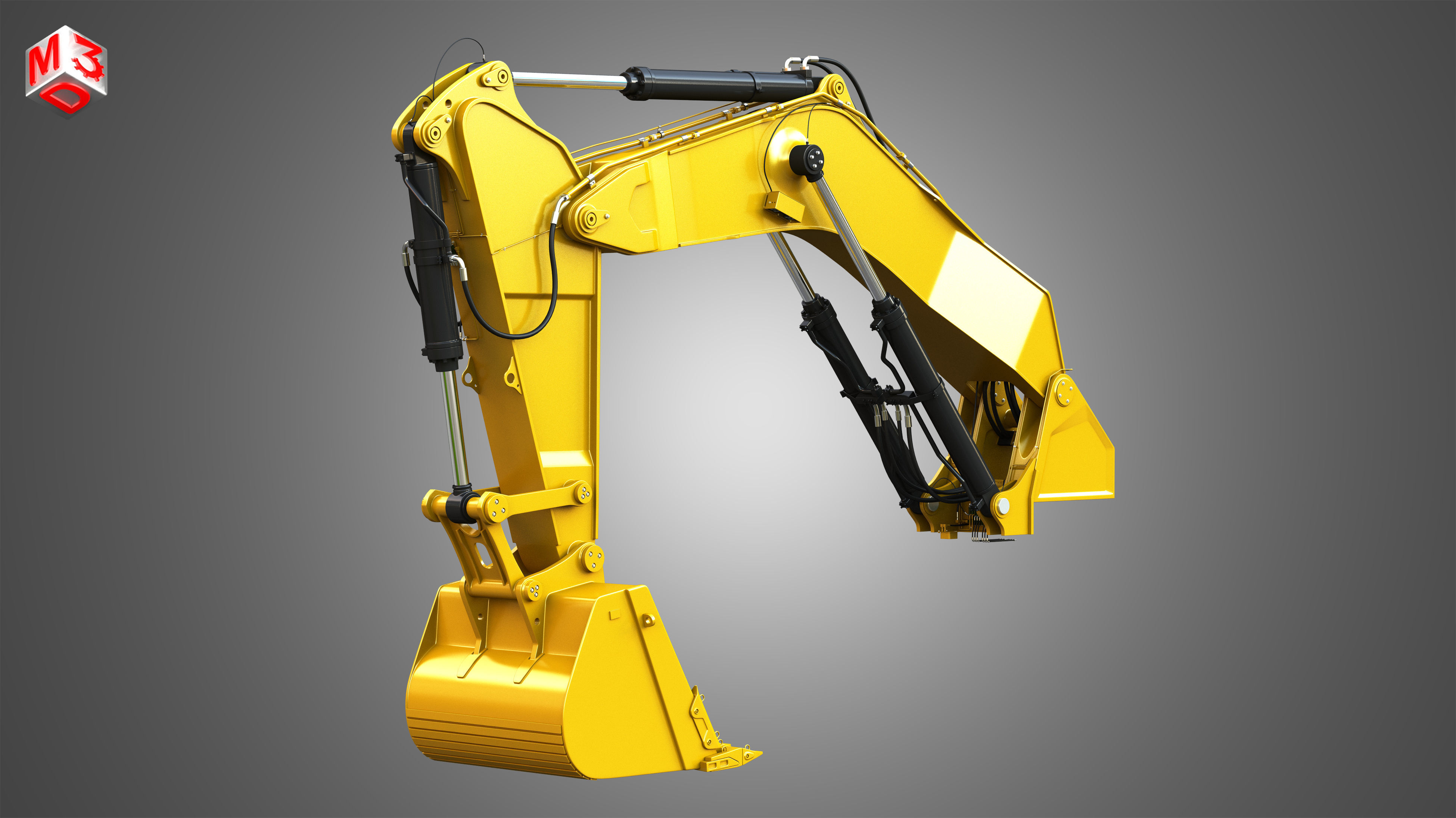 Hydraulic Excavator Arm and Bucket 6015B 3D model CGTrader