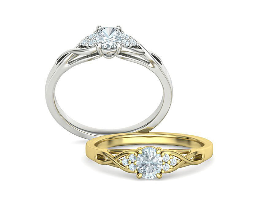 Engagement Ring 5mm x 4mm Oval Stone Infinity design