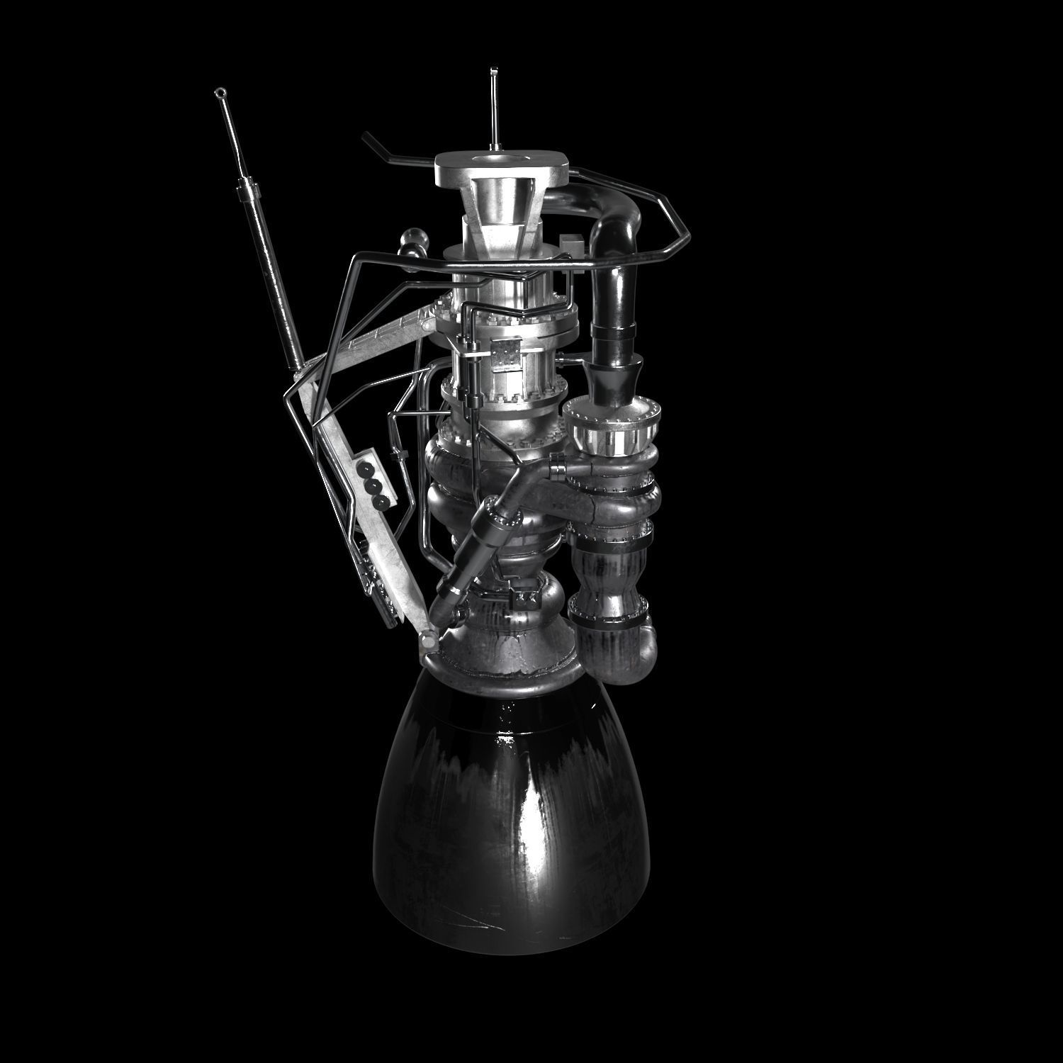 SpaceX Raptor Engine 3D model CGTrader