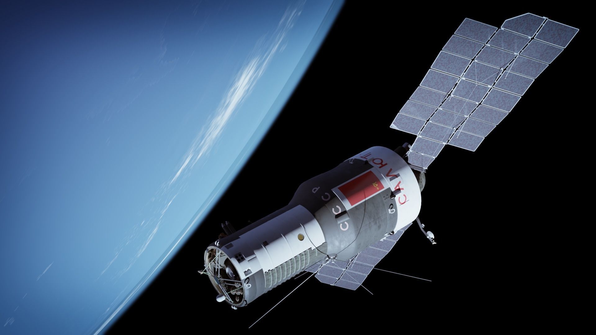 Almaz Military Salyut Space Station 3D model | CGTrader