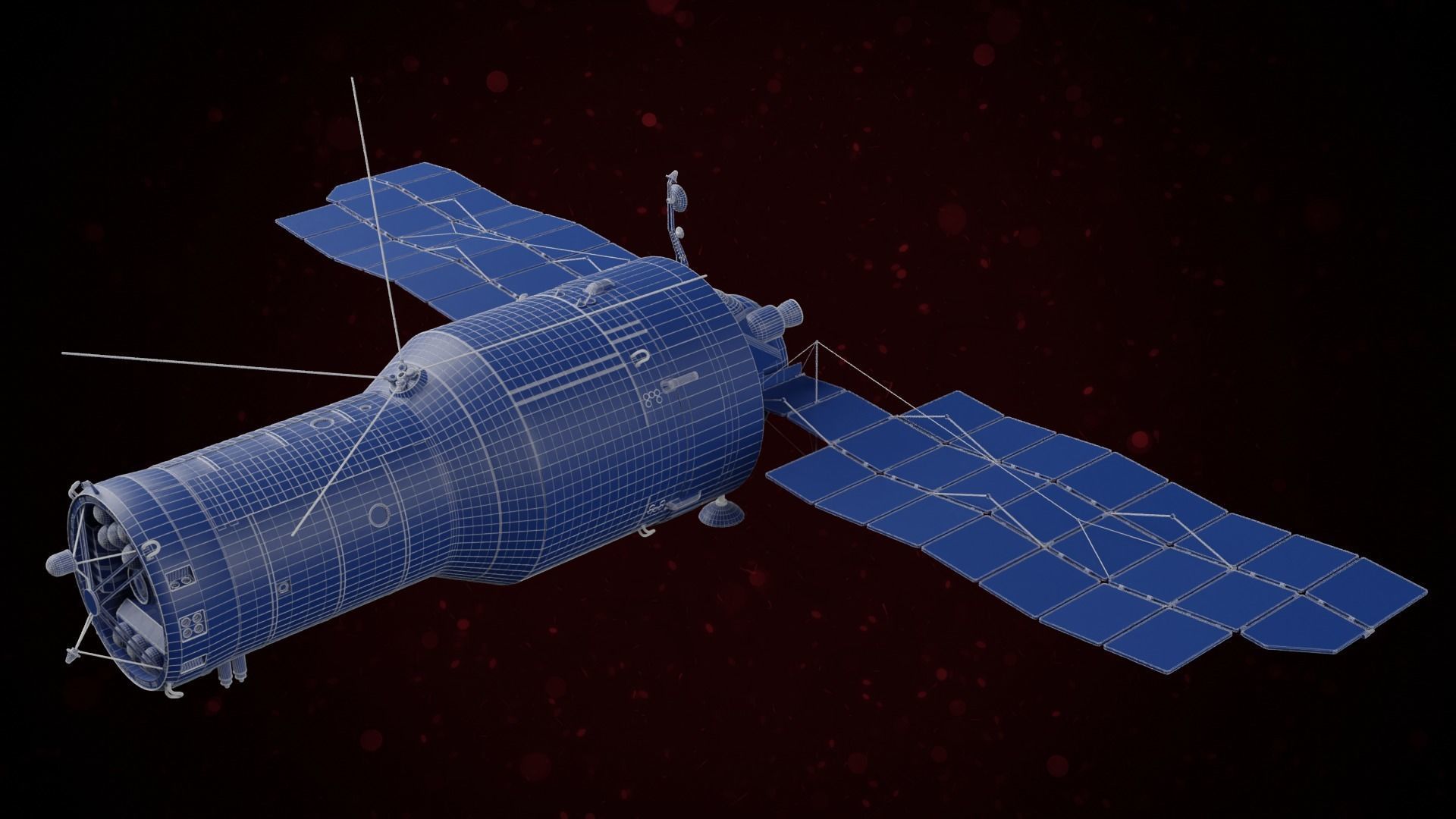 Almaz Military Salyut Space Station 3D model | CGTrader