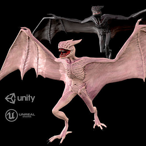 3D model Flying demon VR / AR / lowpoly rigged animated CGTrader