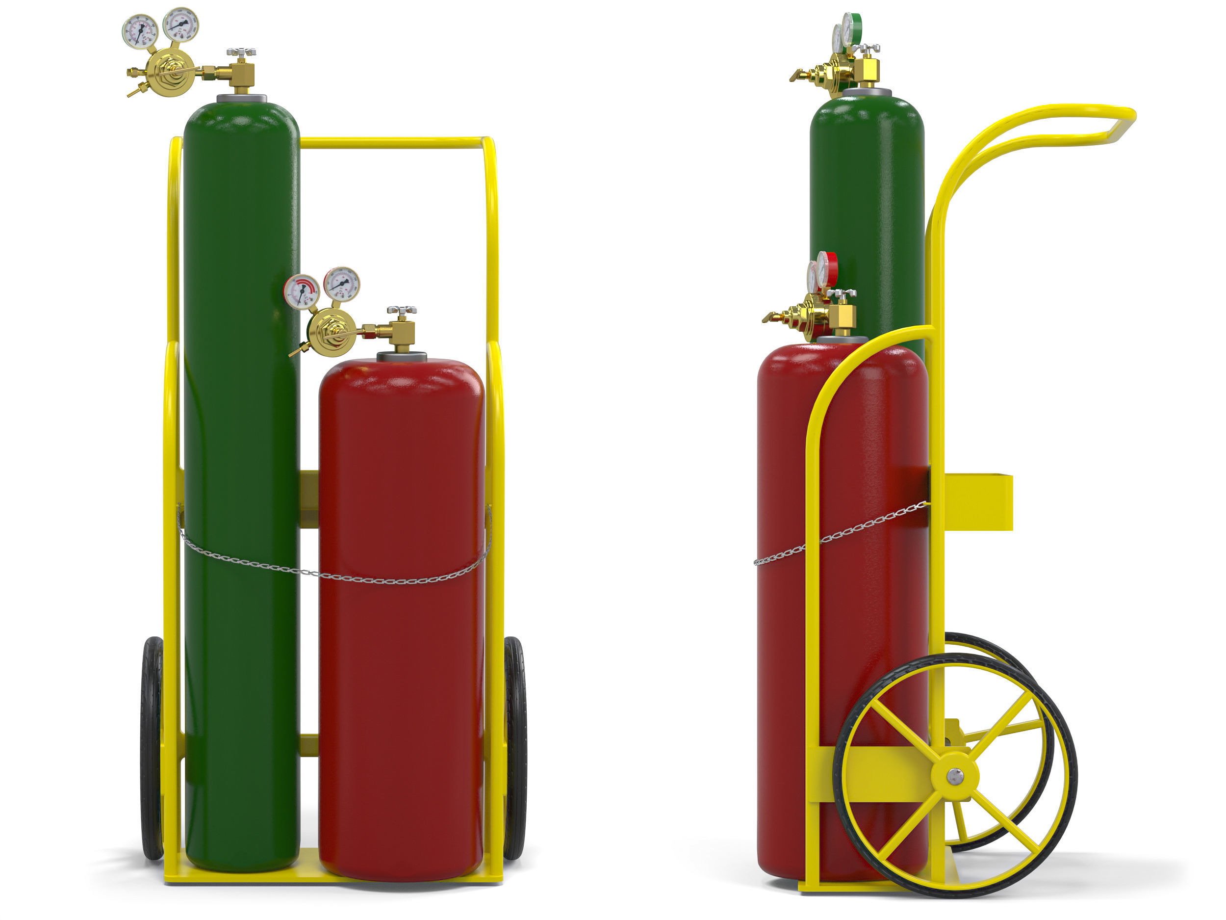 Welding Oxygen Acetylene Cylinders 3D model CGTrader