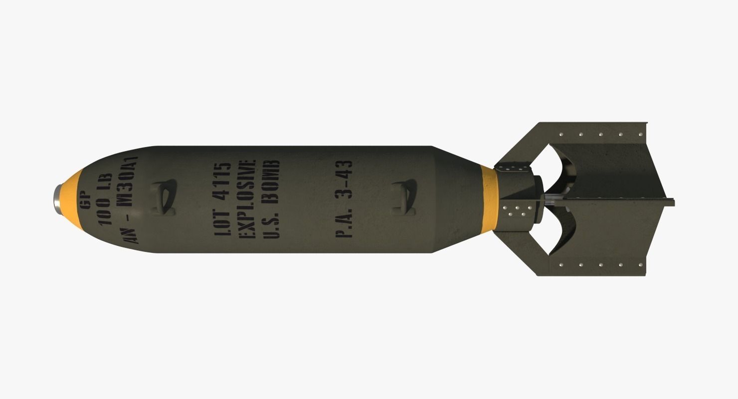 3D model WWII 100lb Bomb ANM30 GP100 VR / AR / lowpoly CGTrader