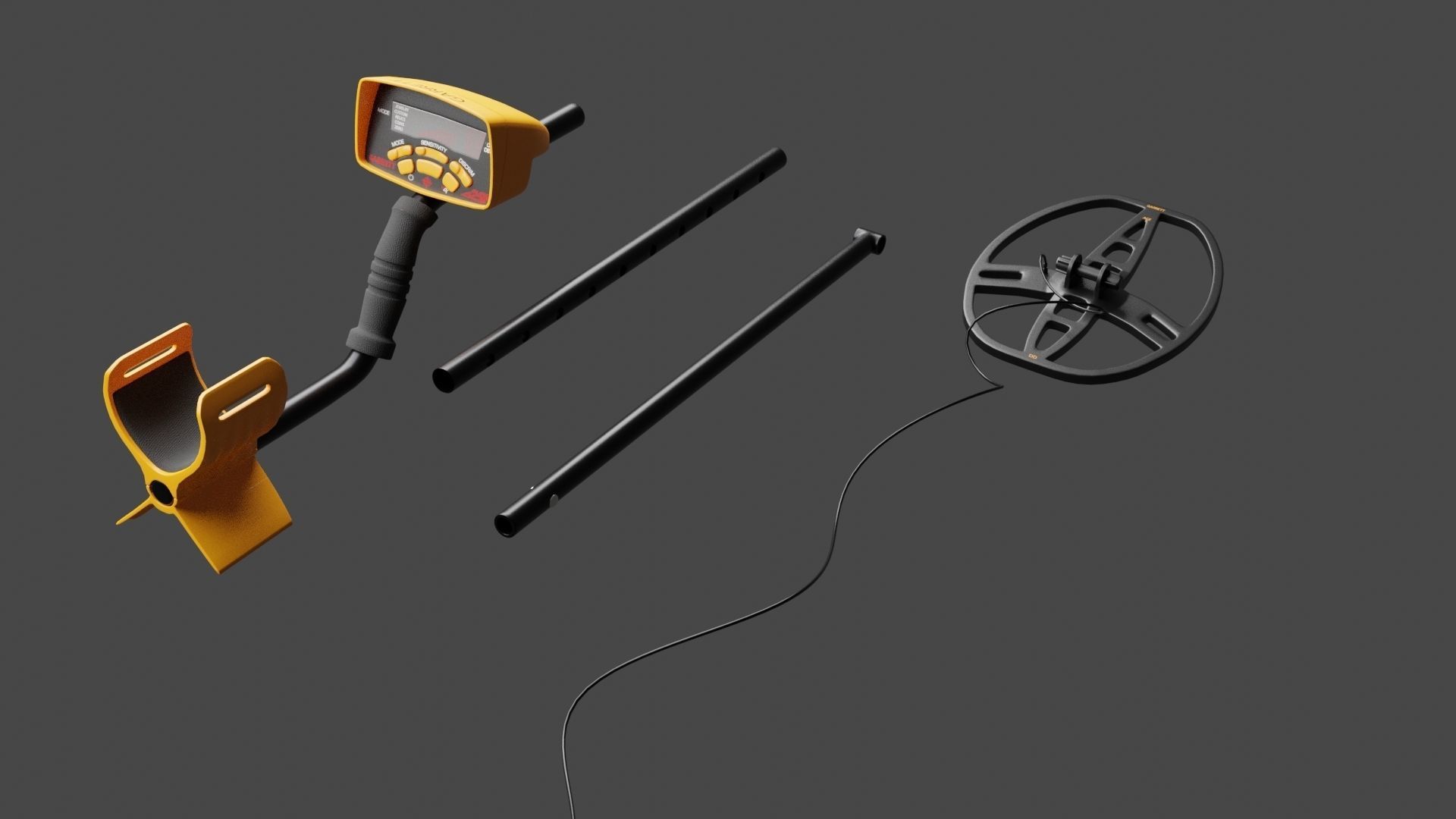 metal detector Garrett Ace Euro 350 3D model CGTrader