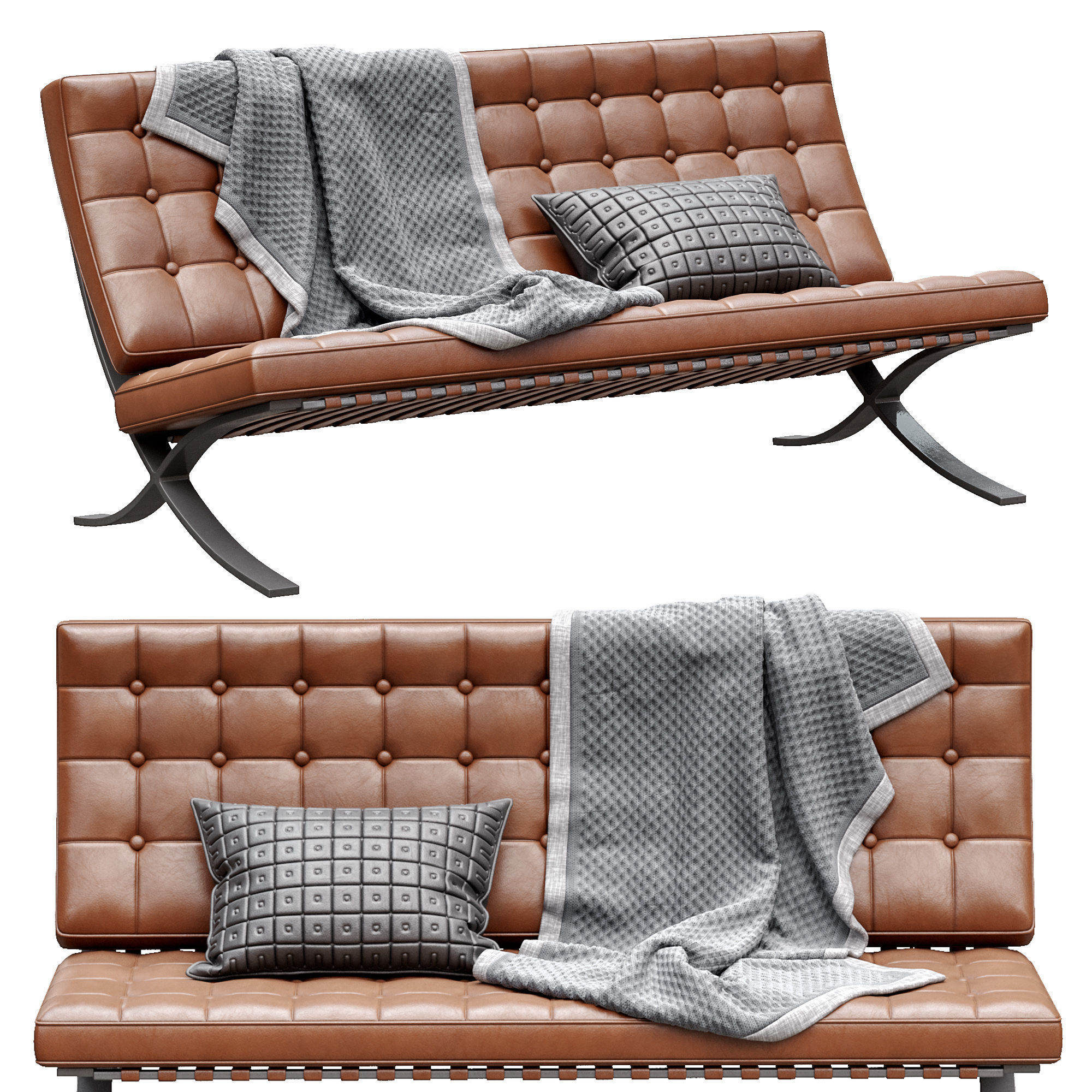 Sofa Barcelona Knoll 3D model CGTrader
