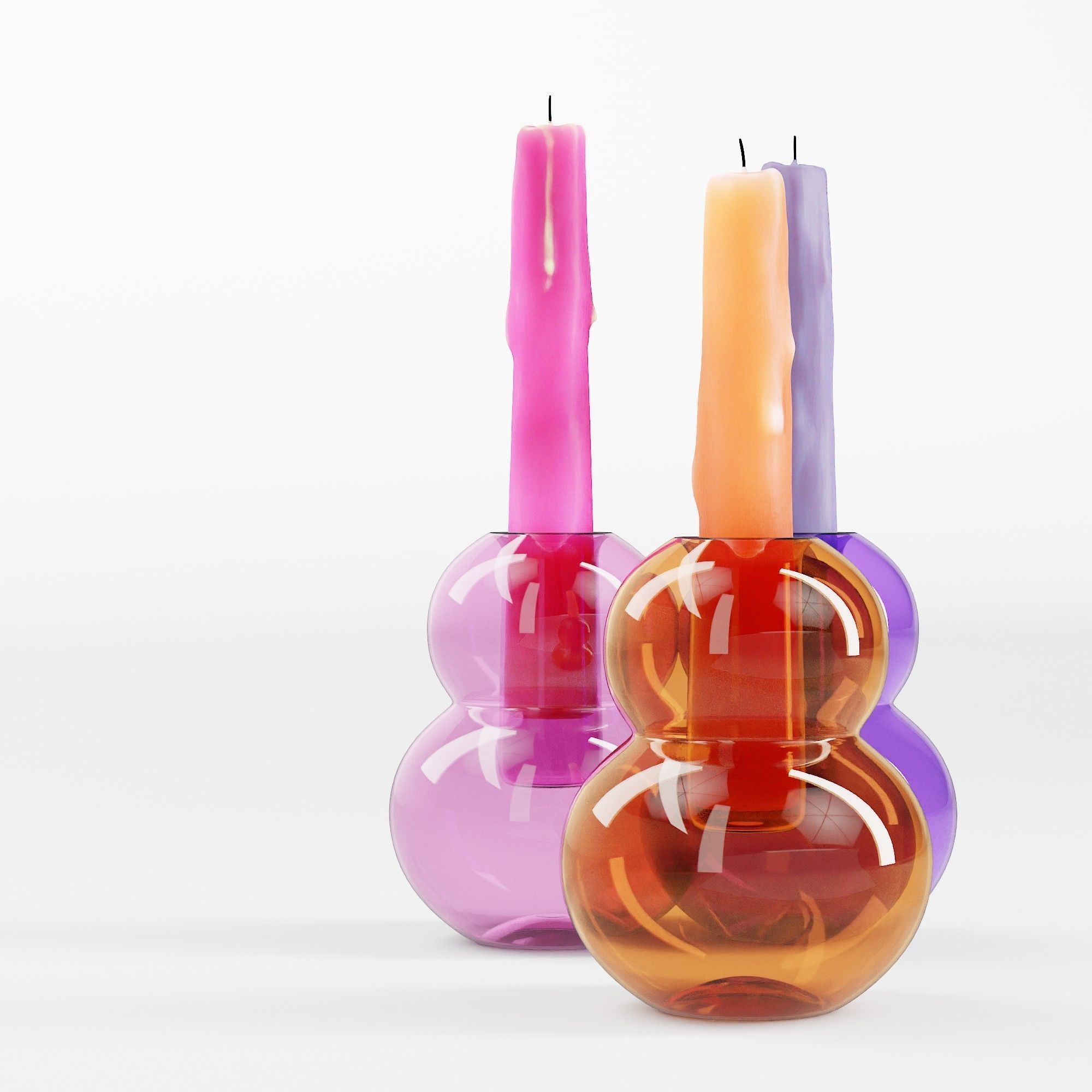 Paddywax Glass Taper Candle Holder 3D model CGTrader