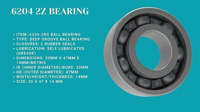 64 2rs Ball Bearing 3d Model Cgtrader