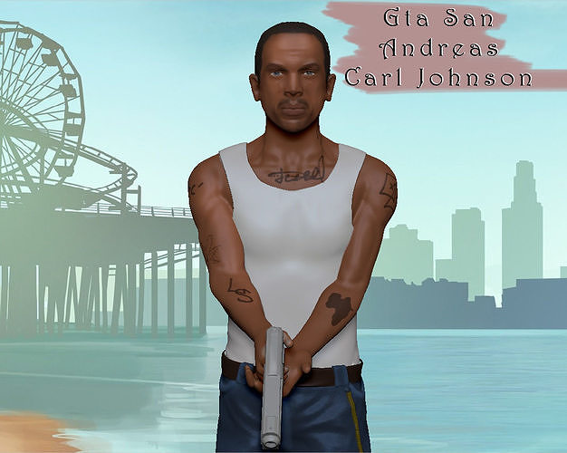 Carl Johnson Gta 3d Model 3d Printable Cgtrader