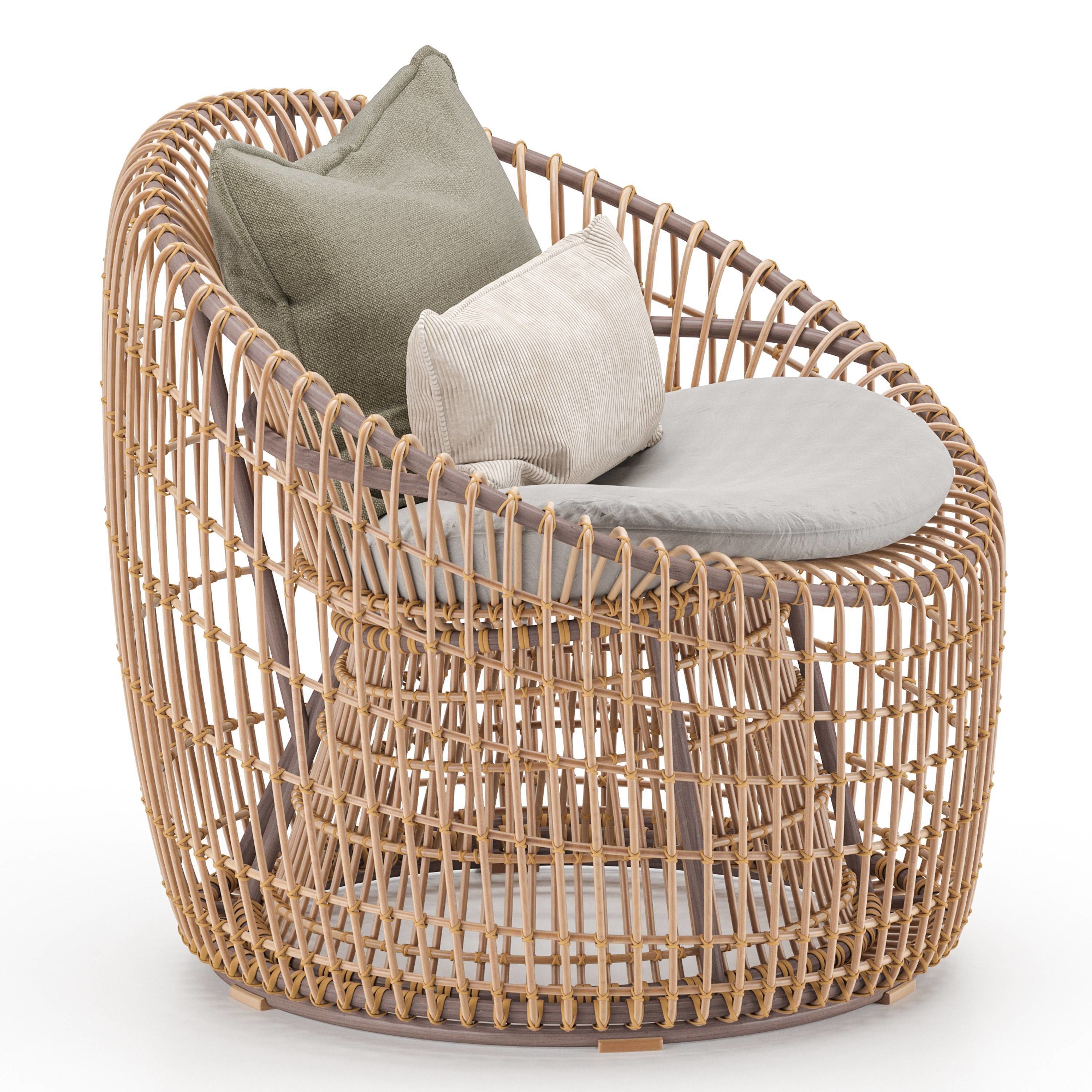 3D model Austen Rattan Outdoor Barrel Chair CGTrader