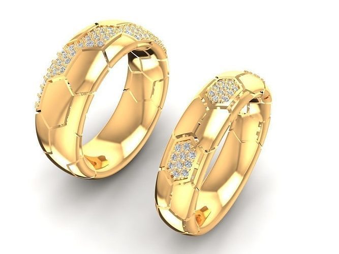 Korea Wedding rings 2307 3D model 3D printable CGTrader