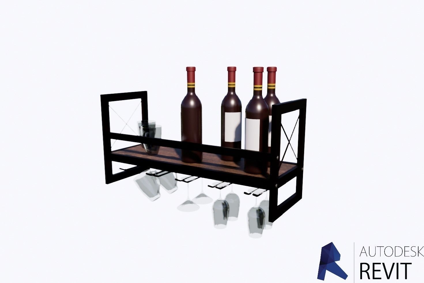 Wine shelf Revit 2018 3D model CGTrader