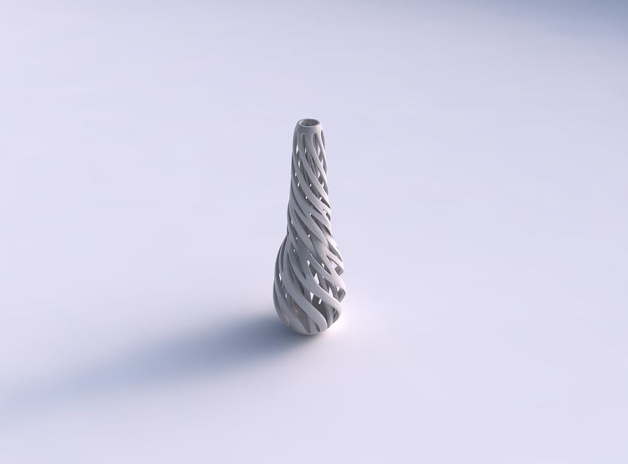 Vase twist taper slim with intertwining lines twisted and tap...