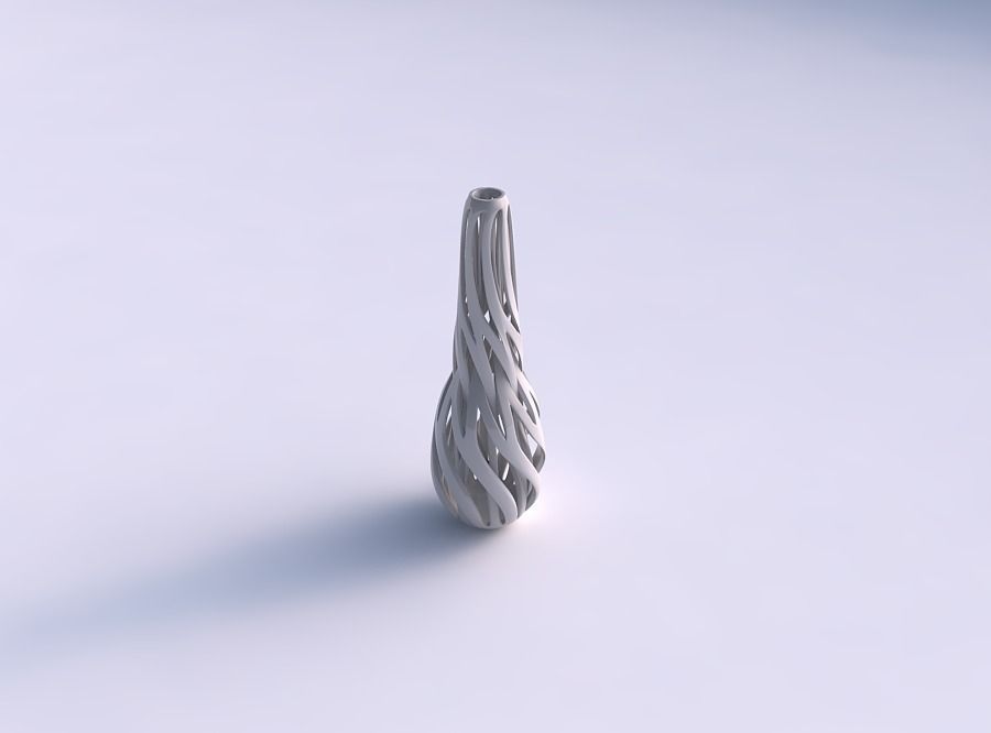 Vase twist taper slim with intertwining lines tapered