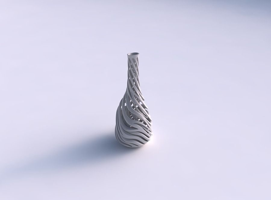 Vase taper squeezed neck with two layerd lattice very twisted...