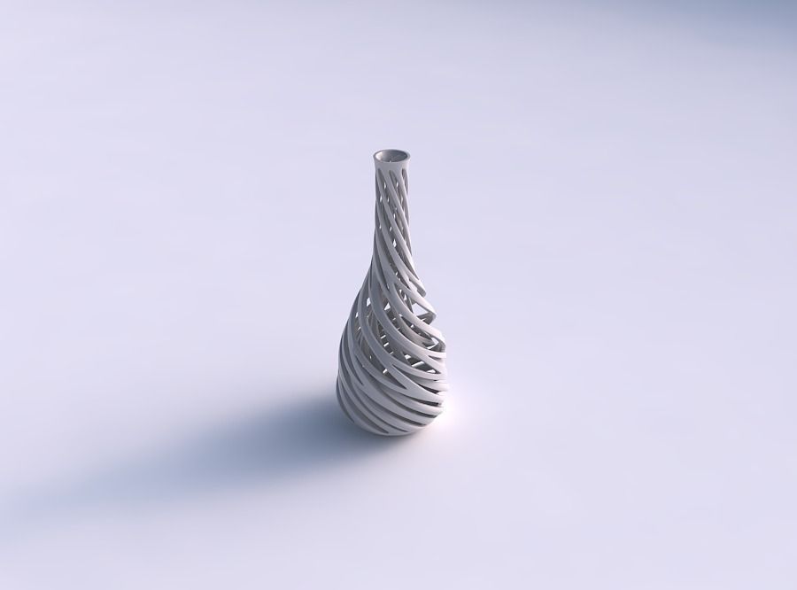Vase taper squeezed neck with two layerd lattice very twisted...