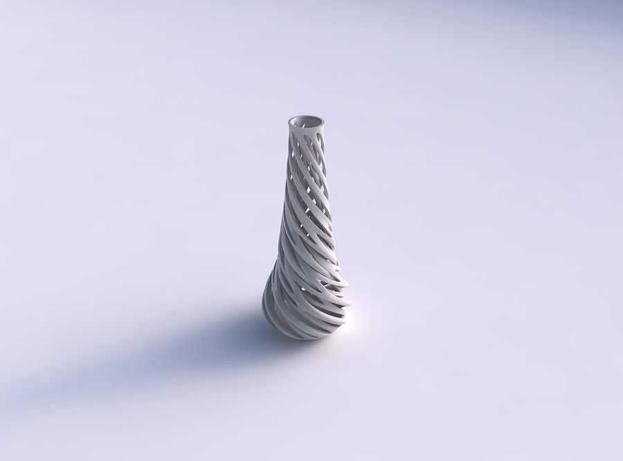 Vase taper slim with intertwining lines very twisted