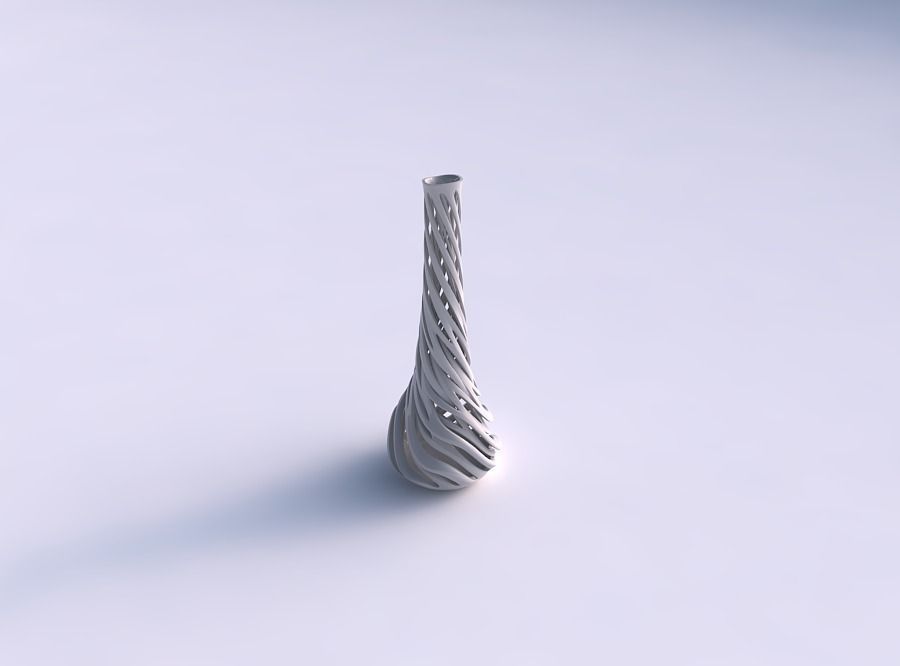 Vase taper slim with intertwining lines very twisted and tape...