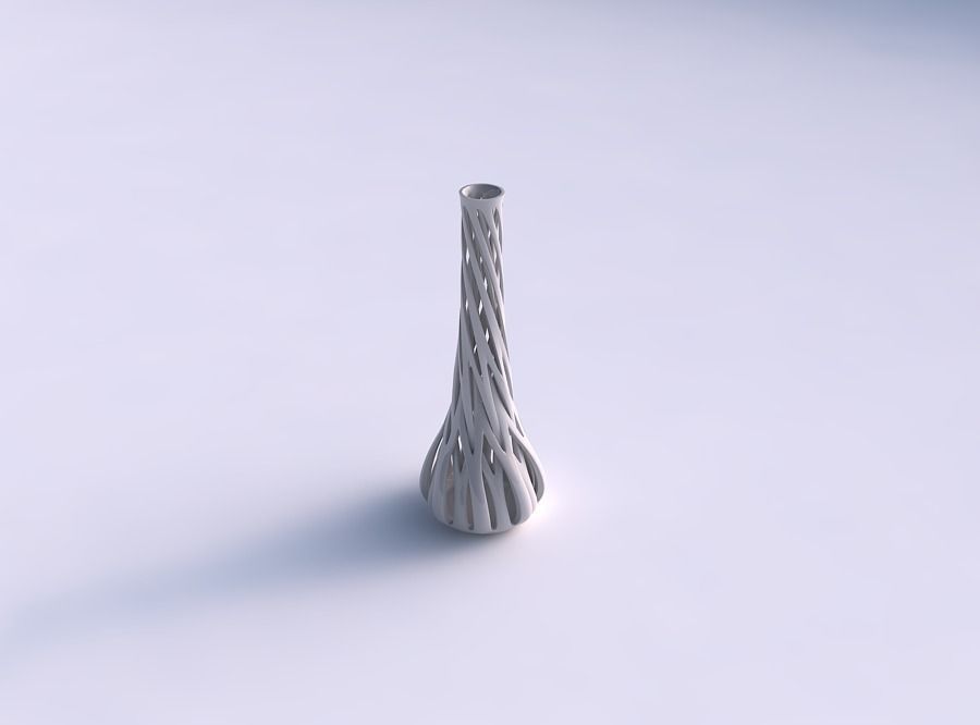 Vase taper slim with intertwining lines twisted and tapered