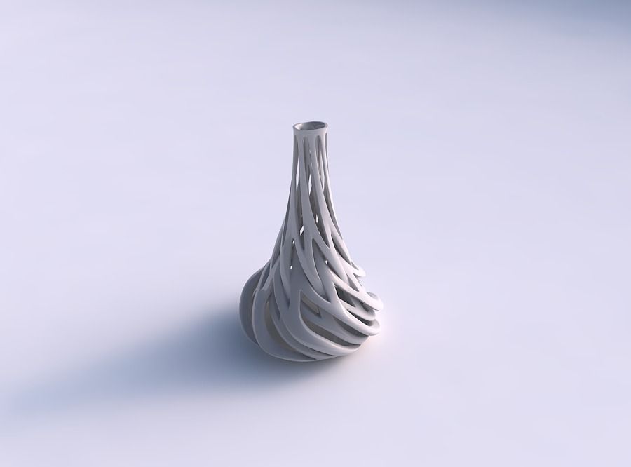 Vase taper slim with intertwining lines twisted and tapered 2...