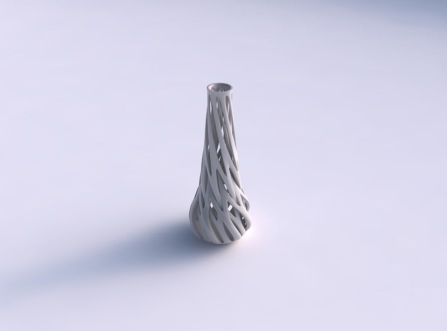 Vase taper slim with intertwining lines twisted