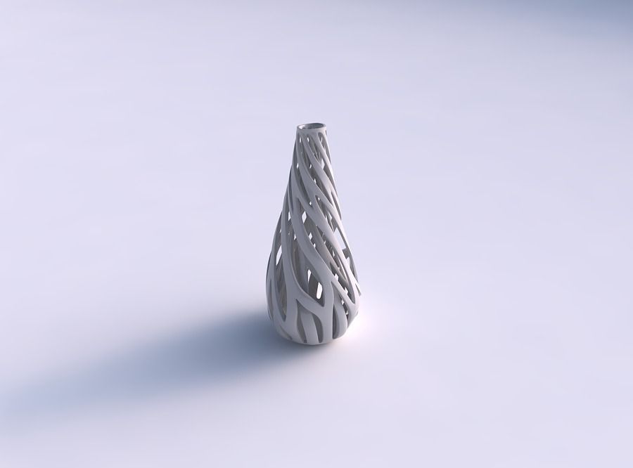 Vase taper drop shape with inner and outer lines twisted and ...