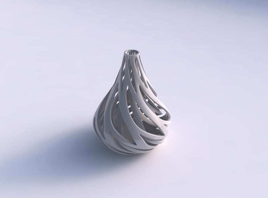 Vase taper drop shape with inner and outer lines twisted and ...