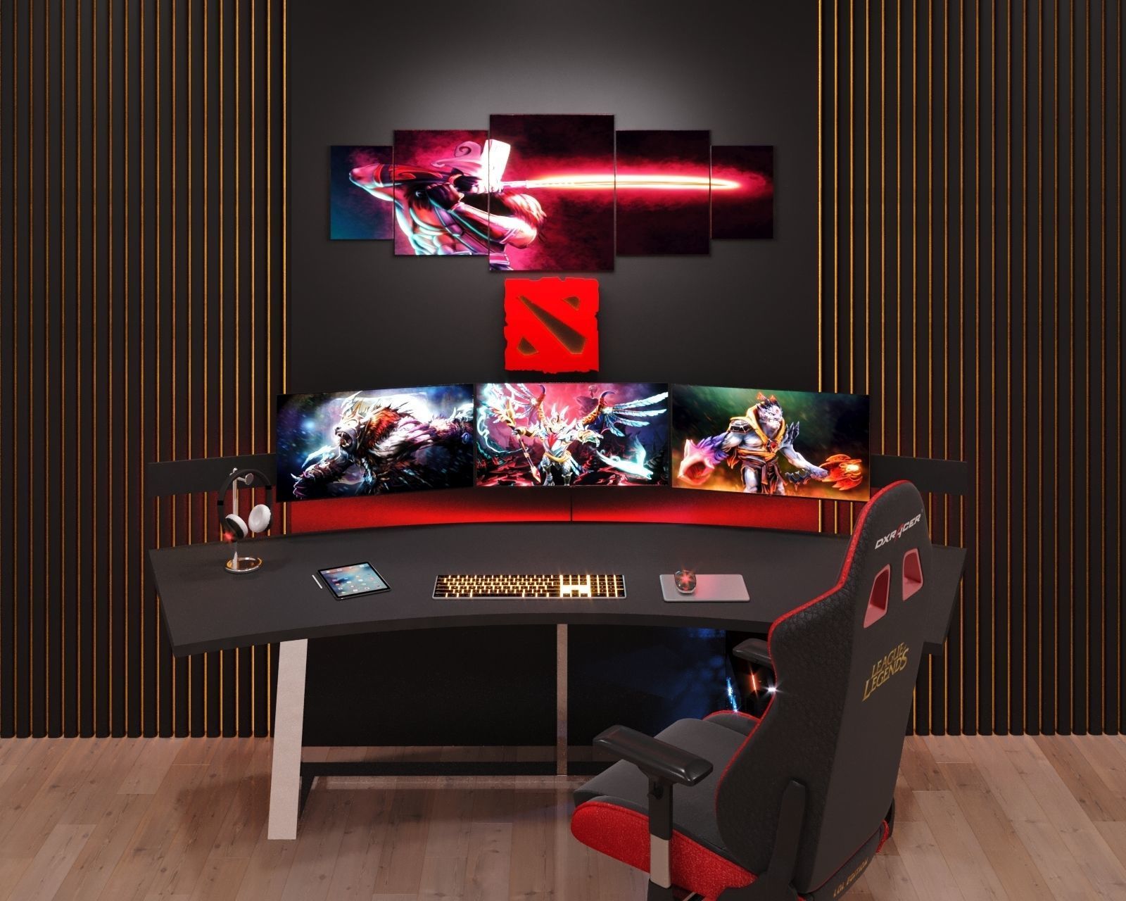 Gaming pc and pc table design free 3D model CGTrader