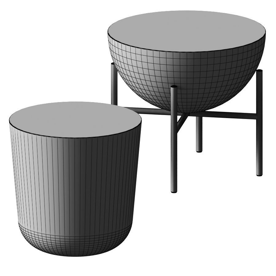 CB2 DARBUKA and CAP side tables 3D model CGTrader