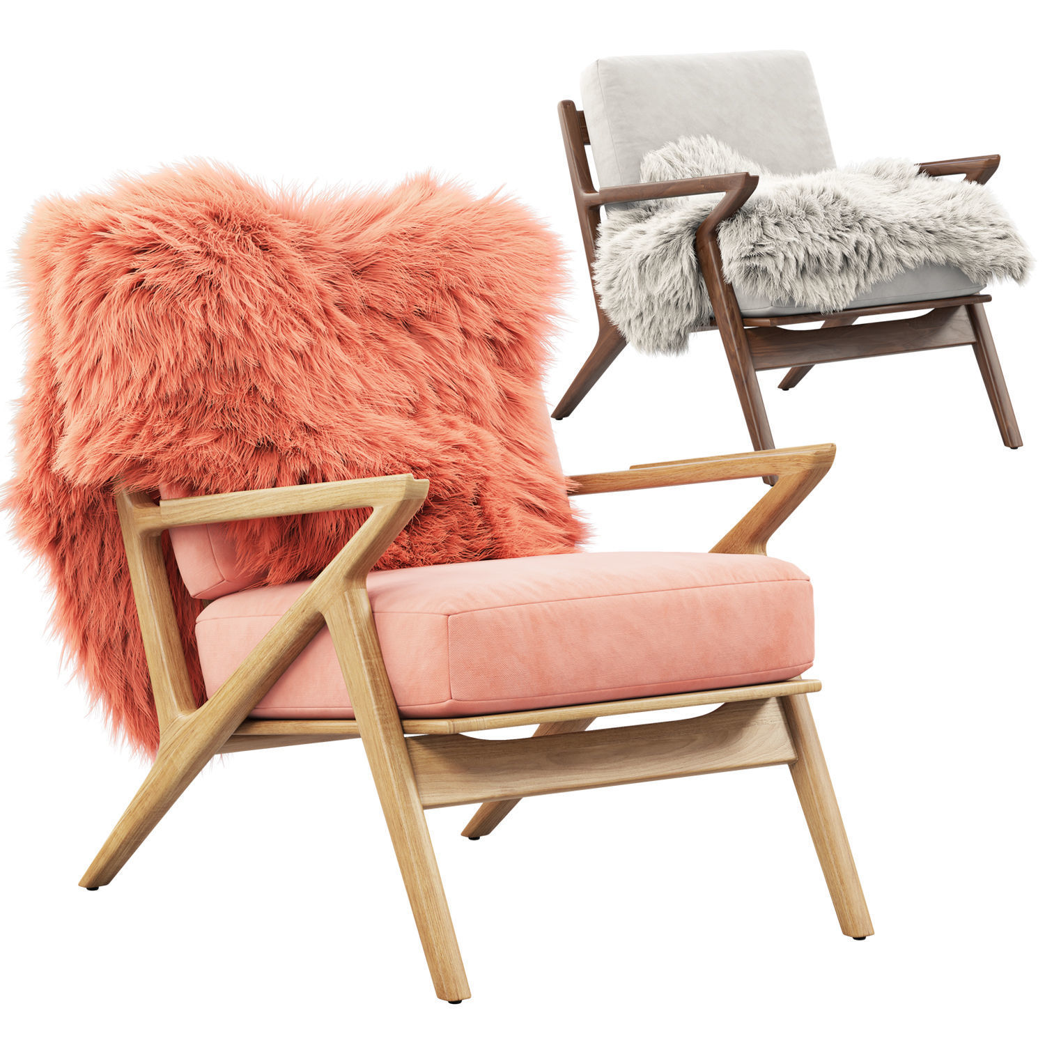 Joybird Soto Concave Arm Chair 2 3D CGTrader