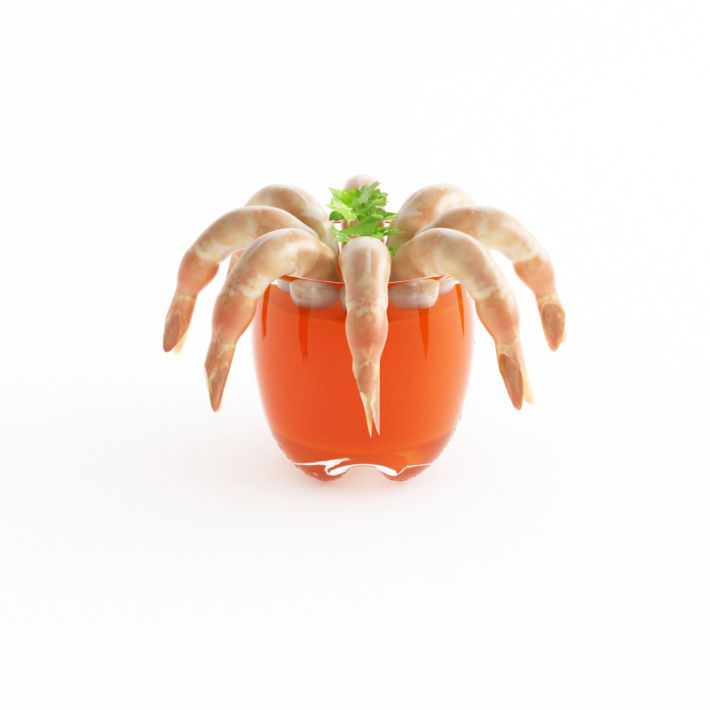 Shrimp Cocktail Appetizer Garnished