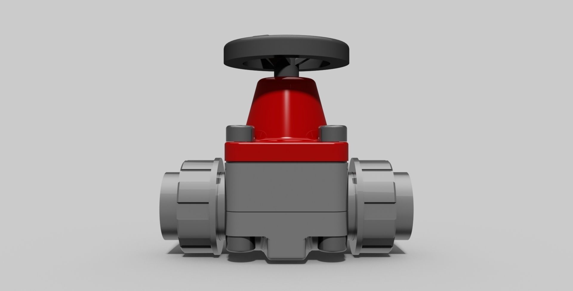 50mm - PVC Diaphragm valve SC sockets - Autodesk Inventor Free 3D model