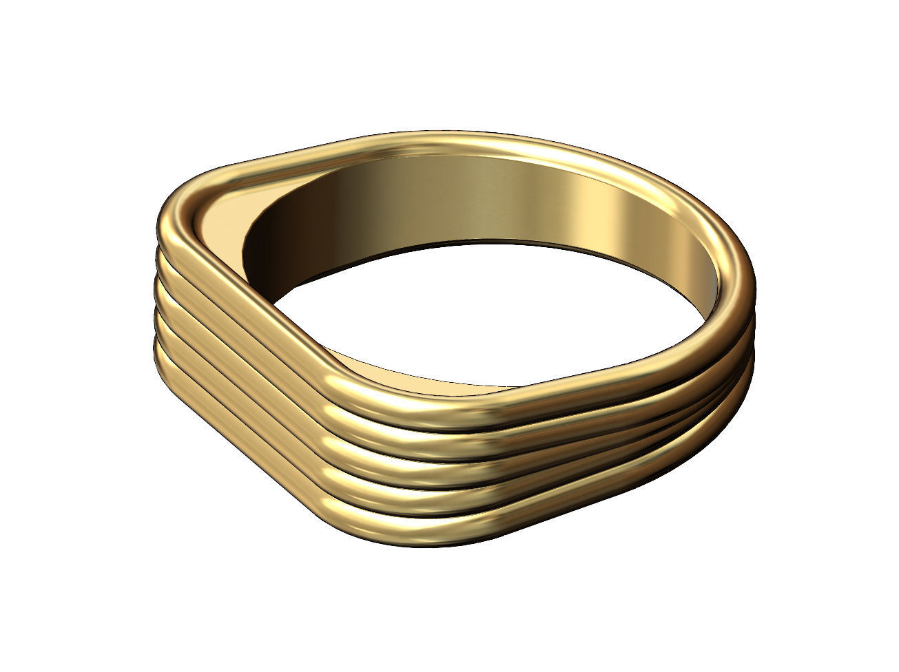 Rectangular rounded wire signet ring US sizes 6 to 9 3D model 3D ...