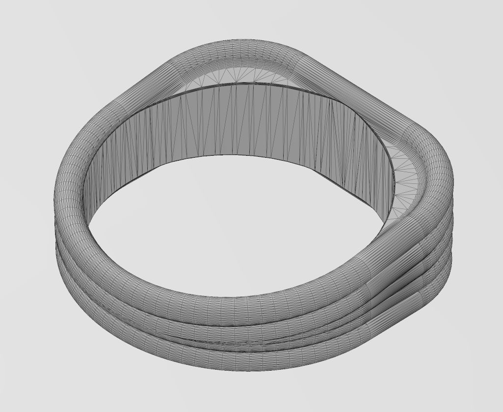 Rectangular rounded wire signet ring US sizes 6 to 9 3D model 3D ...
