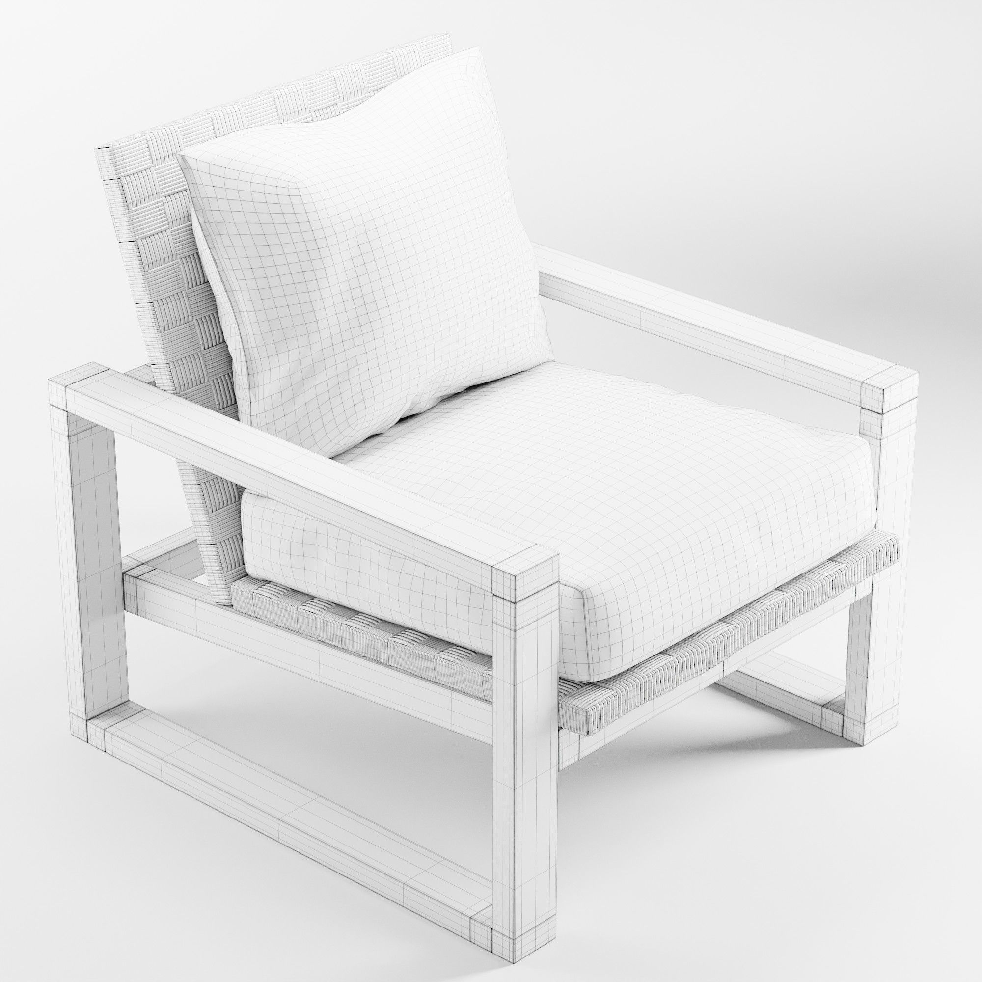 Ventura Woven Accent Chair 3D model CGTrader
