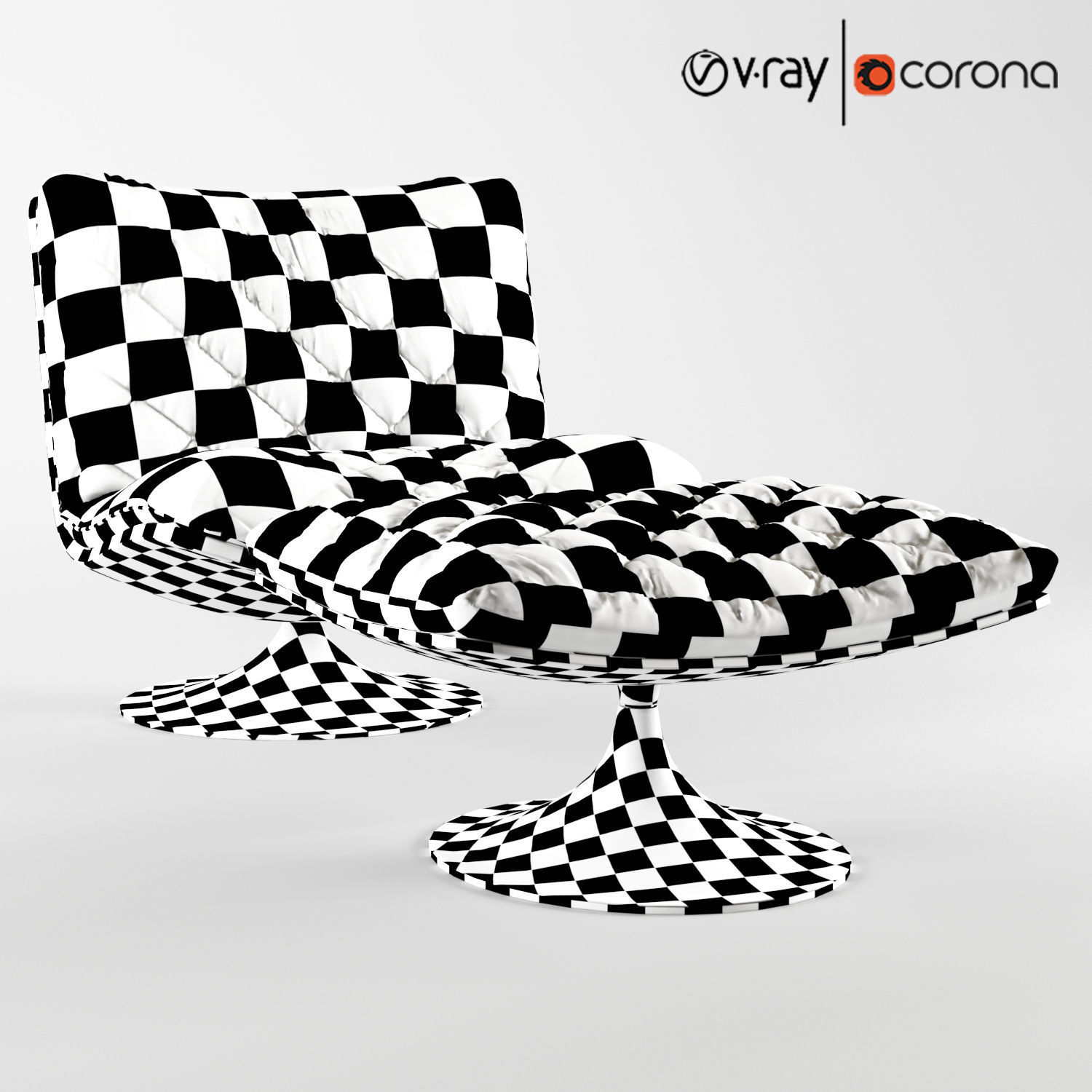 Armchair lounge chair and ottoman free 3D model CGTrader