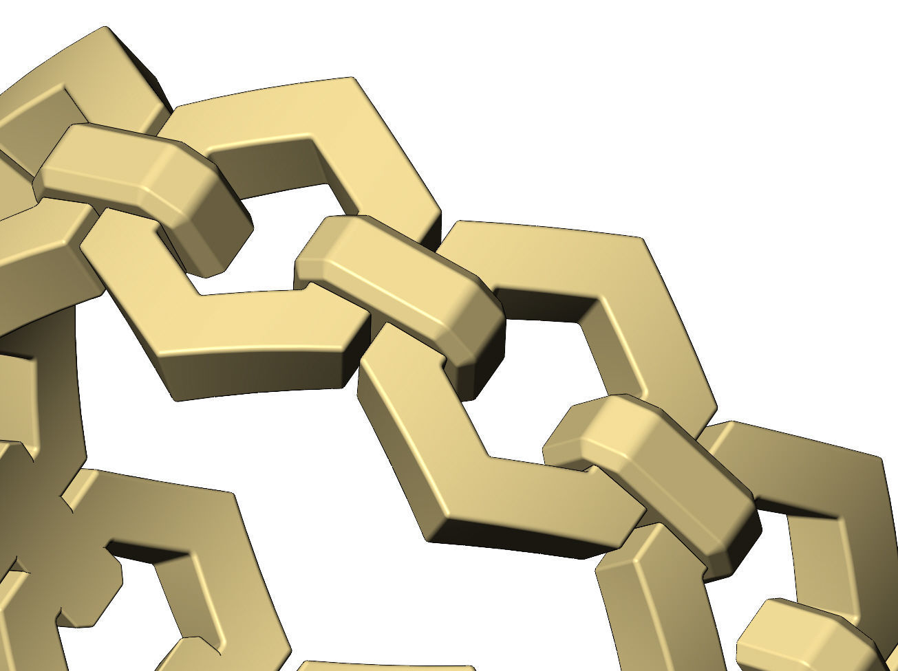 Hexagonal chain link band US sizes 6 7 8 3D model 3D printable CGTrader