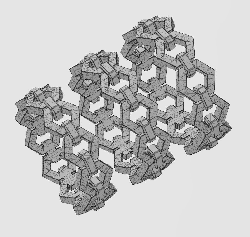 Hexagonal chain link band US sizes 6 7 8 3D model 3D printable CGTrader